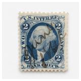 US 1862 2Â¢ Washington Revenue Stamp