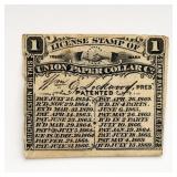 Union Paper Collar Co. License Stamp 1872