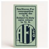 WWII Era AFT Co. Sea Stores Tobacco Stamp