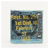 1910 US Snuff Revenue Tax Stamp, Illinois