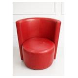 Red Vinyl Swivel Chair by Hongkong Sunrise