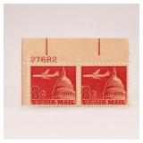 U.S. C65 8Â¢ Air Mail Capitol Dome Pair