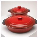 Parini Red Enameled Cast Iron Baking Dishes