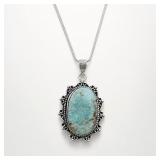 German Silver 20in Chain with Turquoise-Style
