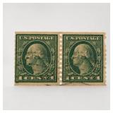 U.S. #452 Washington Green 1Â¢ Coil Pair