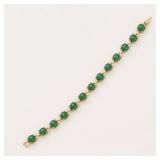 Gold Tone Bracelet with Jade Stones