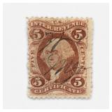 1862 U.S. 5c Revenue Stamp, Washington