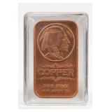 1 AVDP Oz .999 Fine Copper Bar with Native Am