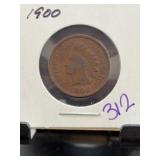 1900 Indian Head One Cent Coin