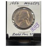 1956 Jefferson Nickel MS65FS