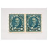 1922 Hayes 11Â¢ Blue-Green Mint Pair