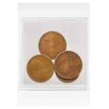 1917-D Lincoln Wheat Pennies, 5 Coins