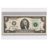 2017-A Series $2 Federal Reserve Star Note unc