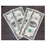 2003A $2 Federal Reserve Notes, 4 Bills