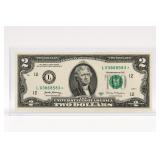 2017-A $2 Federal Reserve Note L03868583* Star