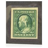 1910 U.S. Postage 1Â¢ Franklin Stamp Scott 383