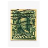 1906 US 1 Cent Franklin Stamp Imperf