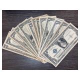1957 Silver Certificate $1 Bills Lot of 13