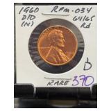 1960-D/D Lincoln Cent D RPM-034 DDO Variety