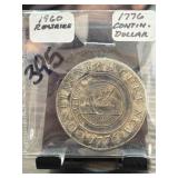 1776 Continental Currency Dollar Coin Replica