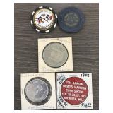 Coin Tokens and 1743 Spanish Pillar Dollar