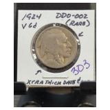 1924 Buffalo Nickel DDO-002 (Rare Variety)