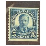 1924 US 5c Roosevelt Postage Stamp