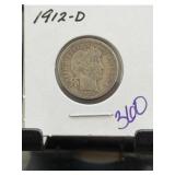 1912-D Barber Dime US Silver Coin