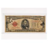 1928 f US $5 Federal Reserve Note