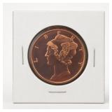 1 oz .999 Fine Copper Mercury Round