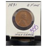 1931 Lincoln Wheat Cent, G Fine