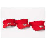 3 World Class Red Sports Visors