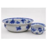 Blue and White Porcelain Wash Basin Set