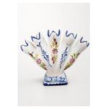 Portuguese Hand-Painted Five-Finger Vase
