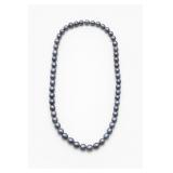 17in Black Pearl Necklace, Sterling Silver
