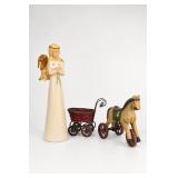 Willow Tree Angel, Horse Tricycle, Wicker Pr,