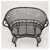 Wrought Iron Scrollwork Settee Bench