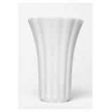Vintage Fluted Milk Glass Trumpet Vase