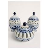 Bombay Blue and White Porcelain Covered Jars