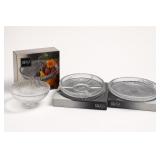 Mikasa Crystal Serving Dishes and Silver-Trim