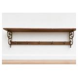 Wall Shelf With Hooks And Decorative Plaque