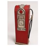 Red Gas Pump Style Cabinet with Lighted Sign