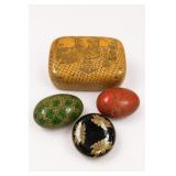Four Hand-Painted Lacquer Boxes