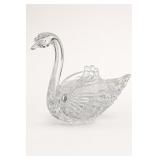 Pressed Glass Swan-Shaped Lidded Dish
