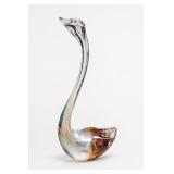 Blown Art Glass Swan Sculpture