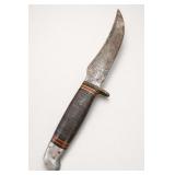 Fixed Blade Hunting Knife with Leather Handle