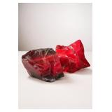 Red and Black Slag Glass Chunks 1 UV Glows