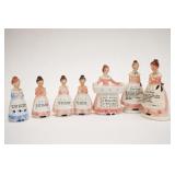 Enesco Porcelain Prayer Lady Figurine Set