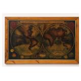 Portobello London Framed World Map Glass Painting