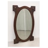 Wooden Framed Oval Wall Mirror